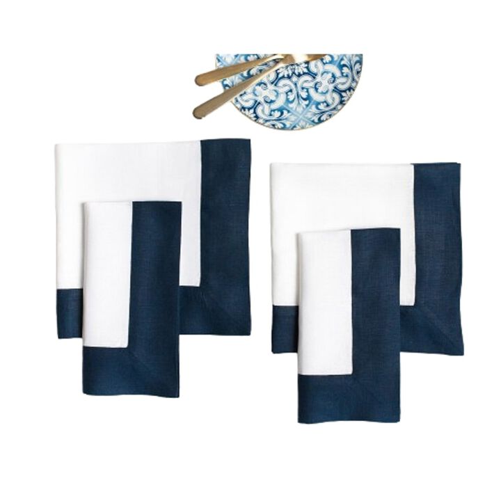 Solino Home 100% Pure Linen Dinner Napkins 20 x 20 Inch Set of 4 | Contempo for Thanksgiving, Christmas