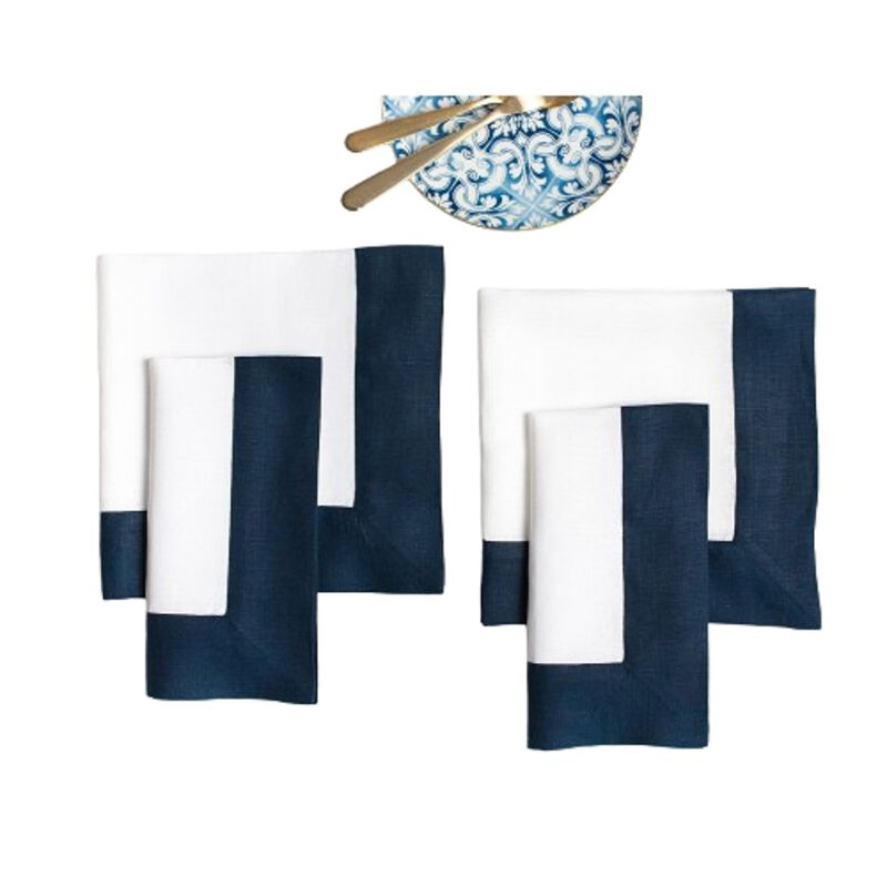 Solino Home 100% Pure Linen Dinner Napkins 20 x 20 Inch Set of 4 | Contempo for Thanksgiving, Christmas