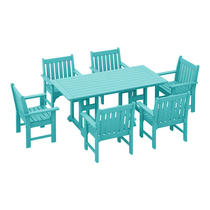 WestinTrends 7-Piece HDPE Outdoor Dining Patio Table and Chairs Set