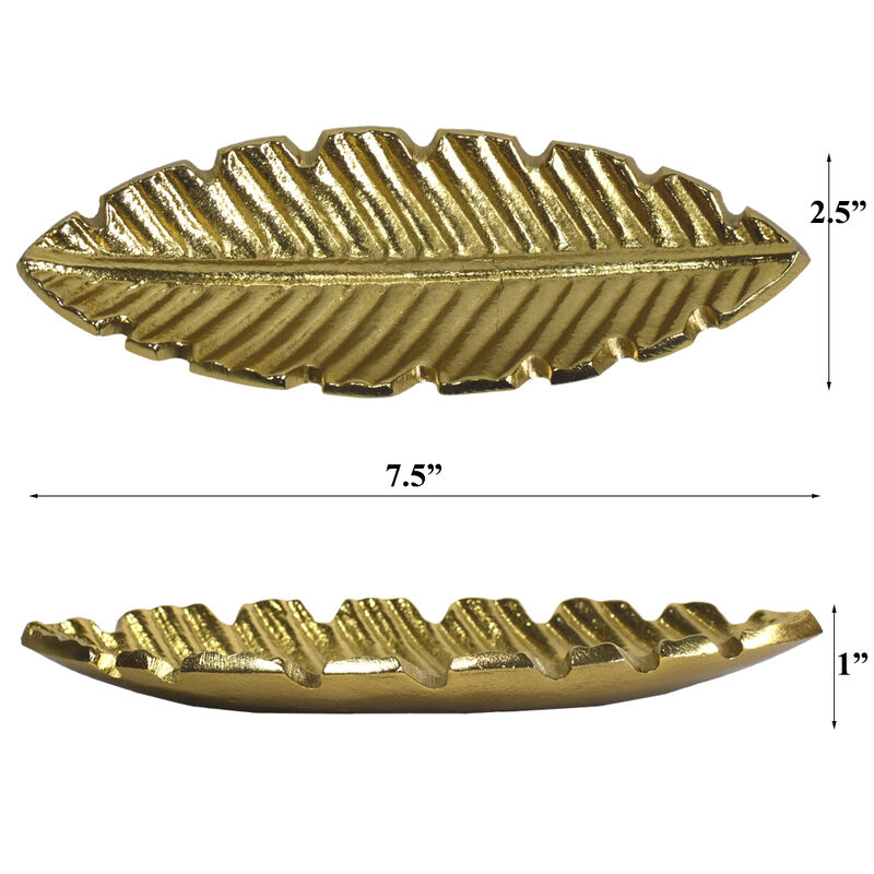 Handmade Decorative Bronze Color Coated 7.28 x 2.36 x 0.78 Inches Aluminium Tray 040AB BBH Home's