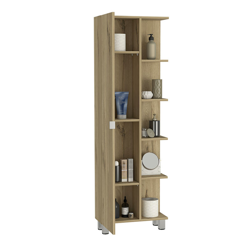 Corner Cabinet Womppi, Bathroom, Light Oak