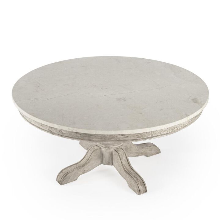 Butler Specialty Company Danielle Marble Round Coffee Table, Gray