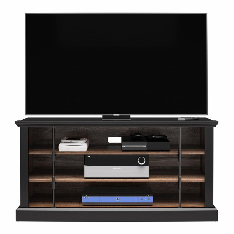 Hoffman Rustic TV Stand for TVs up to 50", Black and Walnut