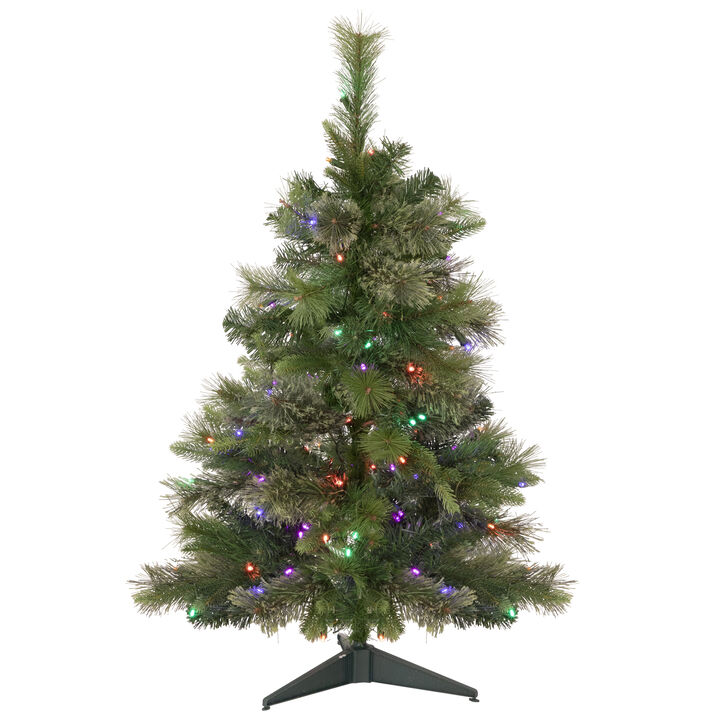 3' Pre-Lit Kingston Cashmere Pine Full Artificial Christmas Tree  Multi LED Lights
