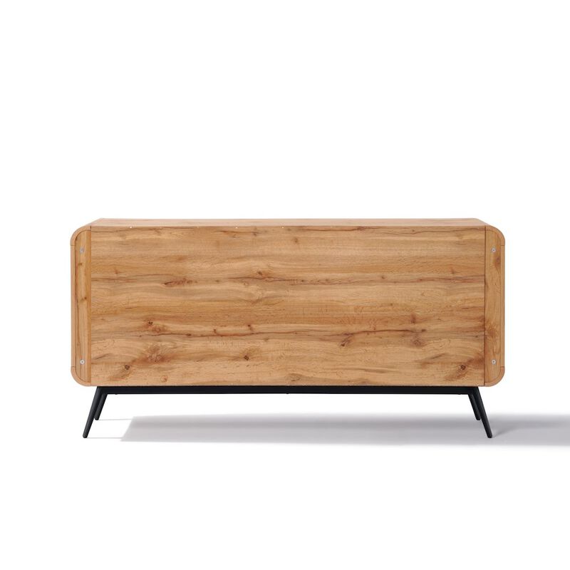 LuxenHome 4-Door with Soft Close 63-Inch Wide Sideboard Server Cabinet