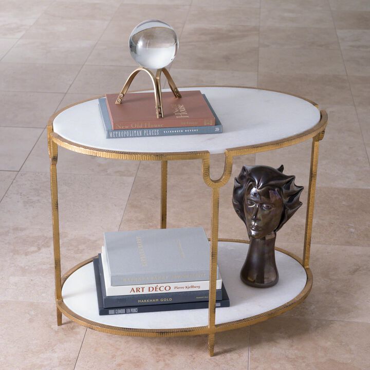 Iron and Stone Side Table