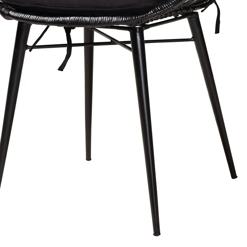 Bali & Pari Sabelle Modern Greywashed 2-Piece Dining Chair Set