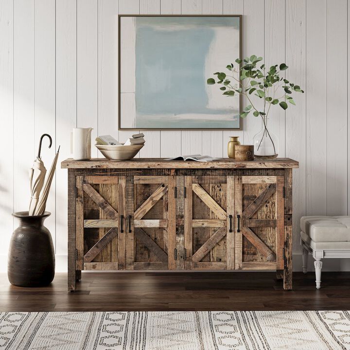 Jofran Eden Prairie Rustic Reclaimed Wood 60 Accent Cabinet