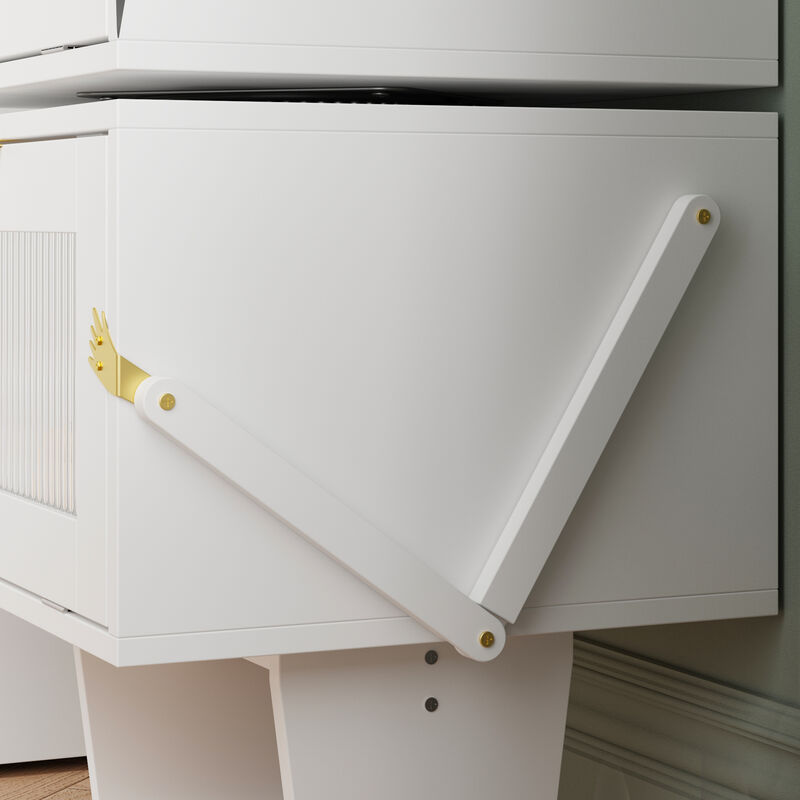 FUFU&GAGA Robot-Themed Storage Cabinet - Modern Organizer, (27.6" H x 18.9" W x 15.7" D) ,White