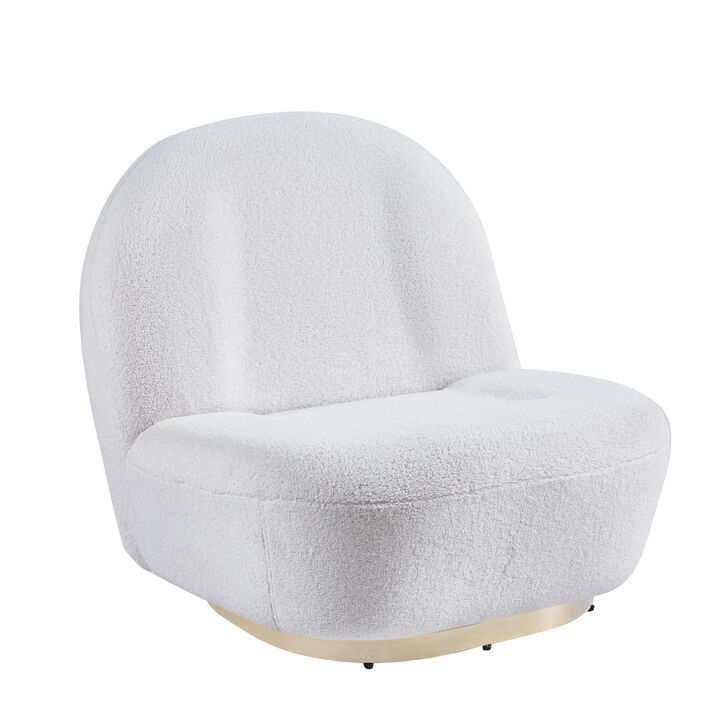 Modern Velvet Swivel Accent Chair, Swivel Barrel Chair With Finish Stainless Steel Base