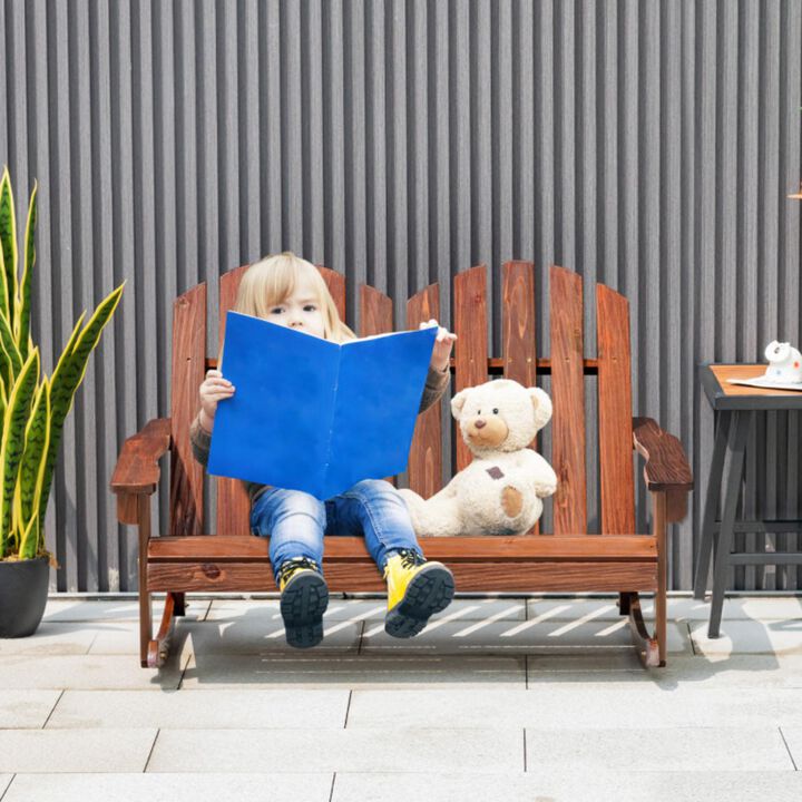 Hivvago 2 Person Adirondack Rocking Chair with Slatted seat