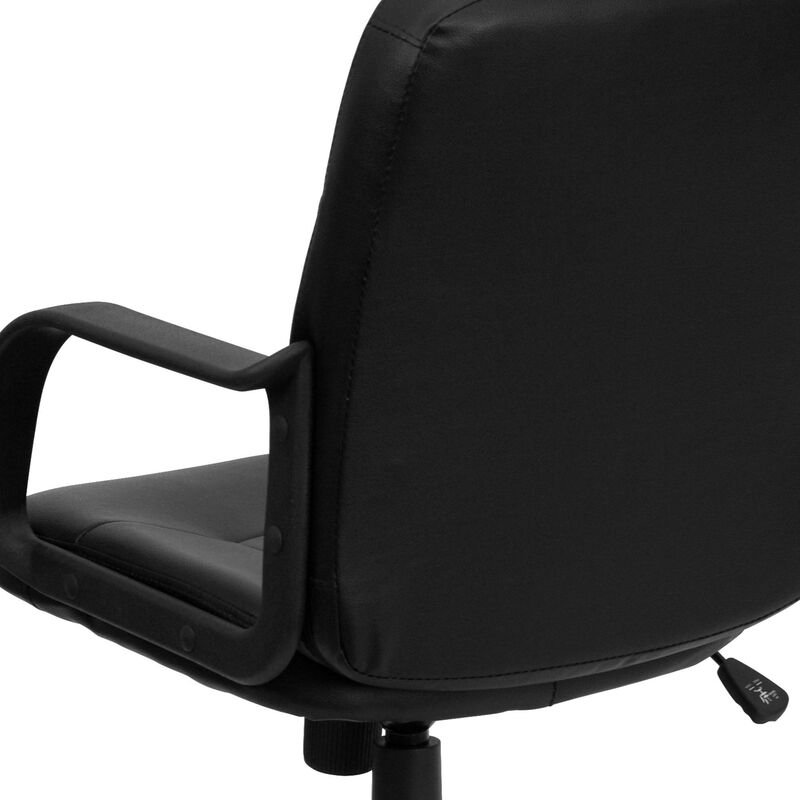 Paulson Mid-Back Black Glove Vinyl Executive Swivel Office Chair with Arms