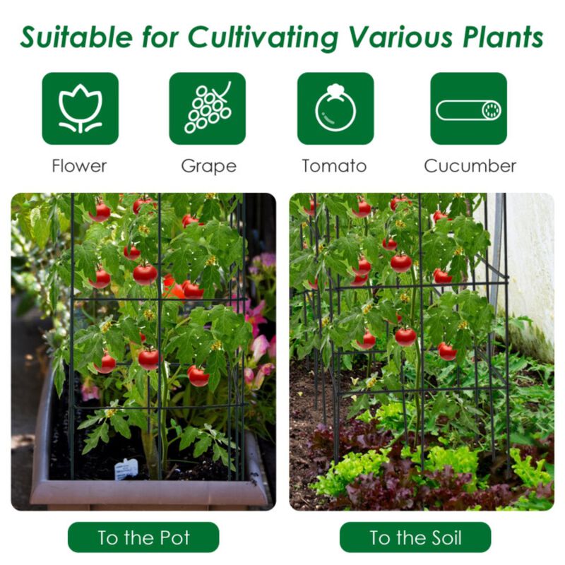 Hivvago 4 Pack Garden Trellis for Climbing Plants for Flower Vegetable