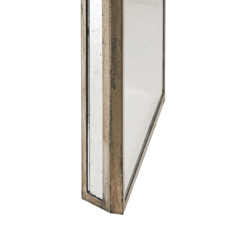 27, 21 Inch Nesting Side Table Set of 2, Mirrored Wood Frame, Silver - Benzara