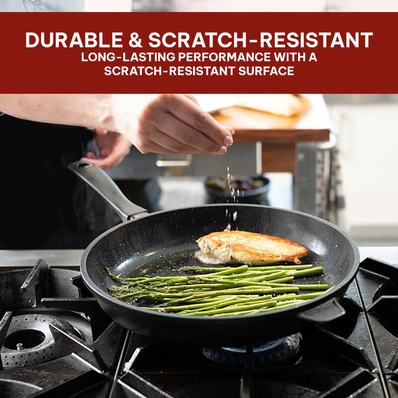 Alva Energy Ceramic Nonstick Fish Pan 13.4" Scratch Resistant Oval Frying Pan for Cooking Fish, Stay Cool Handle, Non Toxic, Easy to Clean, Compatible with All Stovetops & Induction Safe