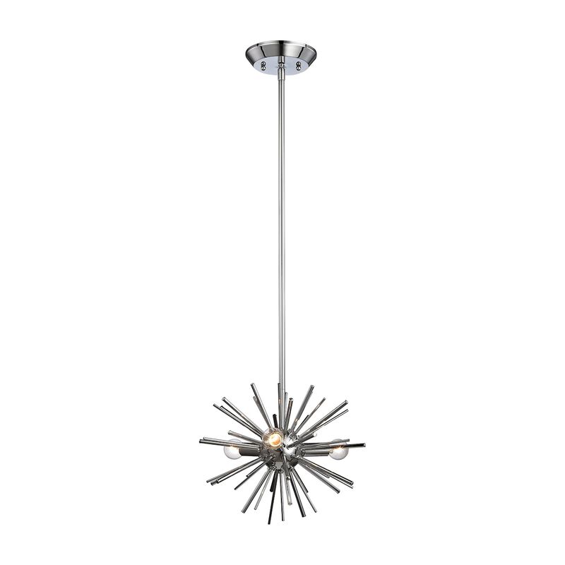 12" Metallic Silver 3-Light Sputnik Pendant