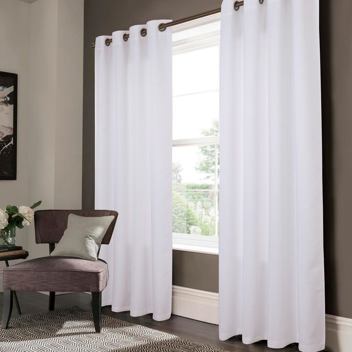 Olivia Gray Lynx Matte Embossed Blackout Grommet Panel Pair - 52x84", White