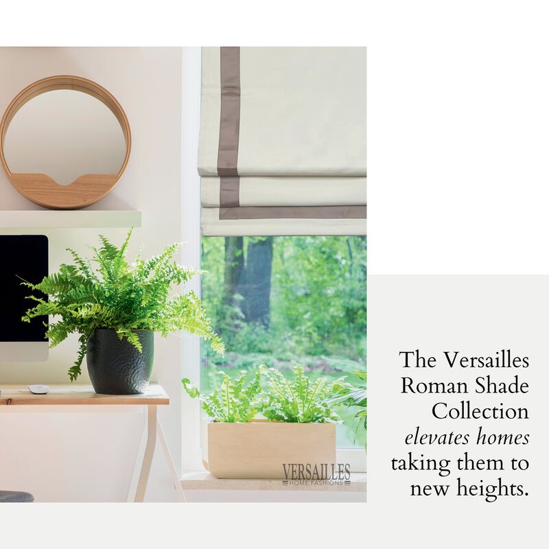 Versailles Valentina Cordless Roman Blackout Shades For Windows Insides/Outside Mount 32" x 63" Taupe