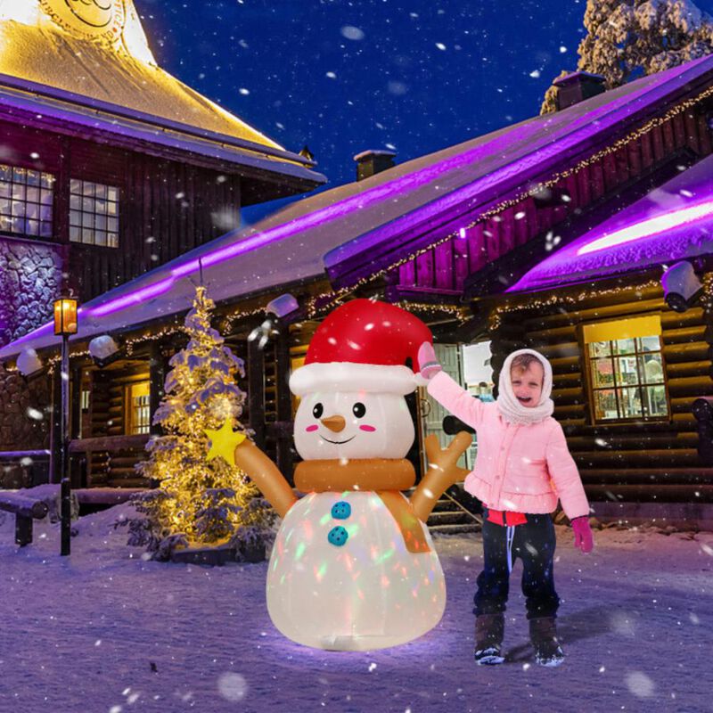 4 Feet Inflatable Christmas Snowman with Colorful LED Light