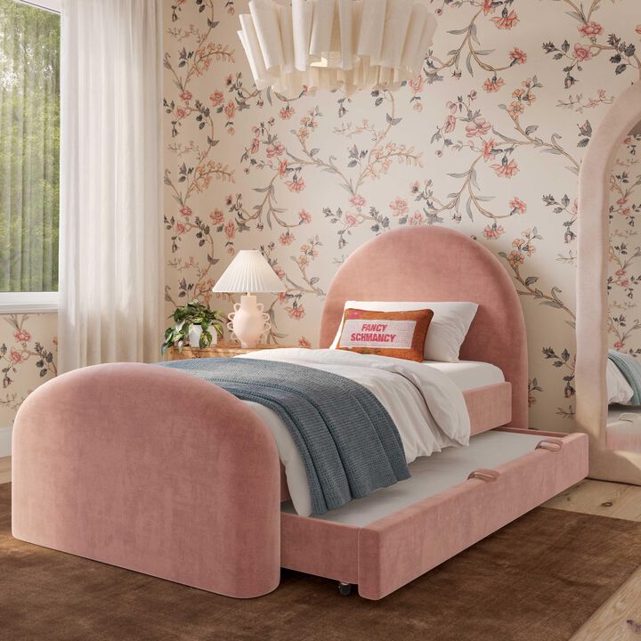 Moon Boucle Twin Trundle Bed