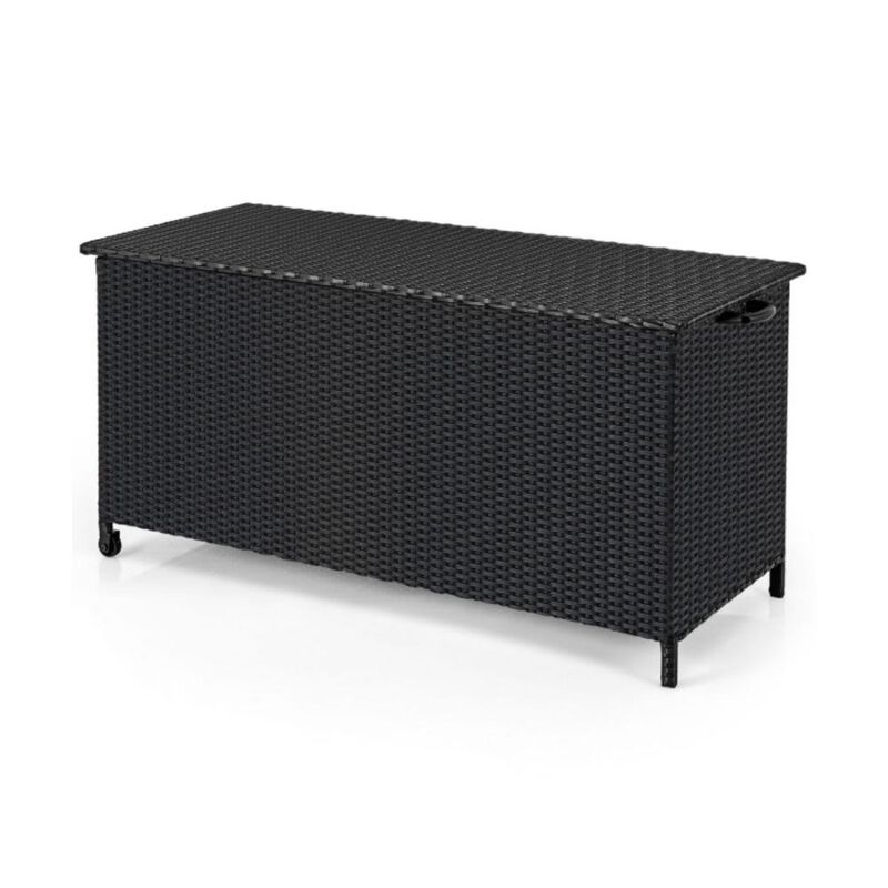 Hivvago Indoor Outdoor 85 Gallon Storage Container with Waterproof Liner and Universal Wheels