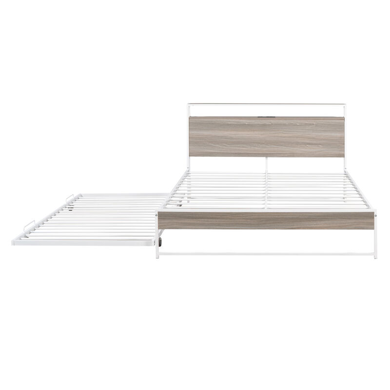 Merax Metal Platform Bed Frame with Trundle