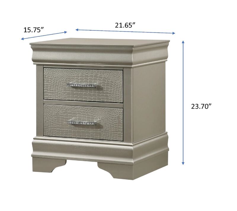 Streamdale Champagne Diamond-Tuft Nightstand