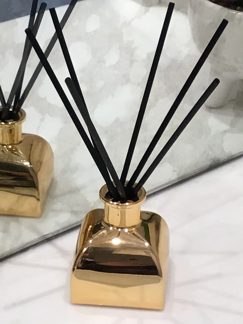 Square Gold Reed Diffuser - "Iris & Rose"