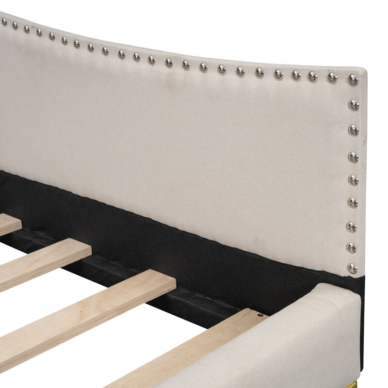 Merax Upholstered Daybed with Headboard and Armrest