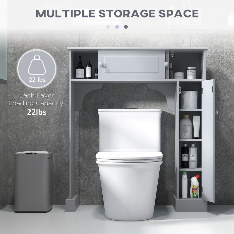 Bathroom Over-The-Toilet Storage Cabinet Shelf Freestanding Spacesaver