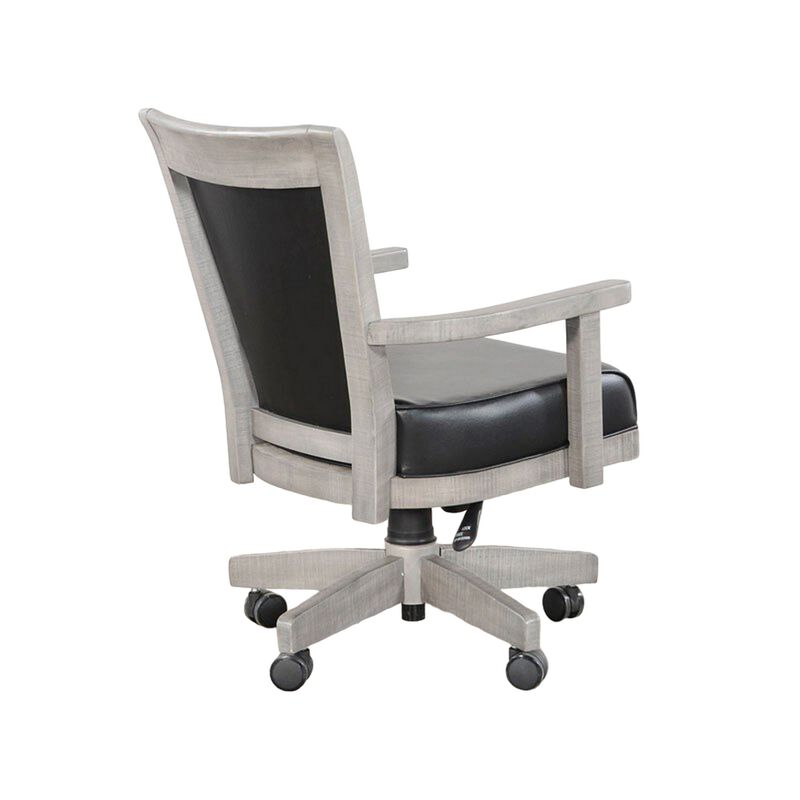 Zeka Game Chair with Wheels, Tilt, Swivel and Gas Lift, Gray Mahogany - Benzara