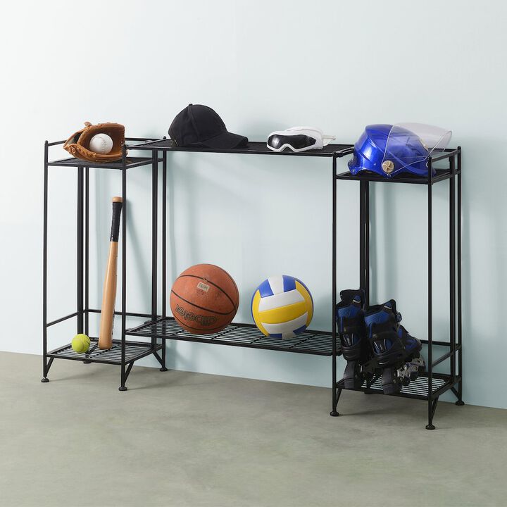 Convenience Concepts Xtra Storage 2 Tier Tall Folding Metal Shelves with Set of 2