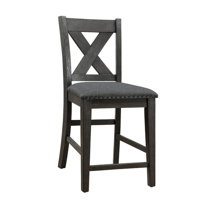 2 Modern Contemporary Dark Brown Counter Height Dining Chairs