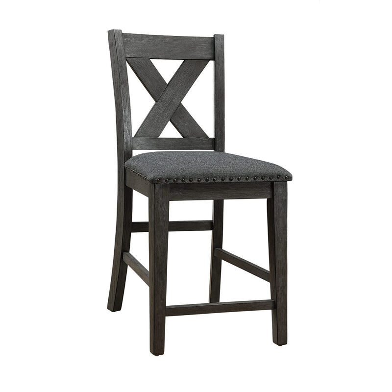 2 Modern Contemporary Dark Brown Counter Height Dining Chairs