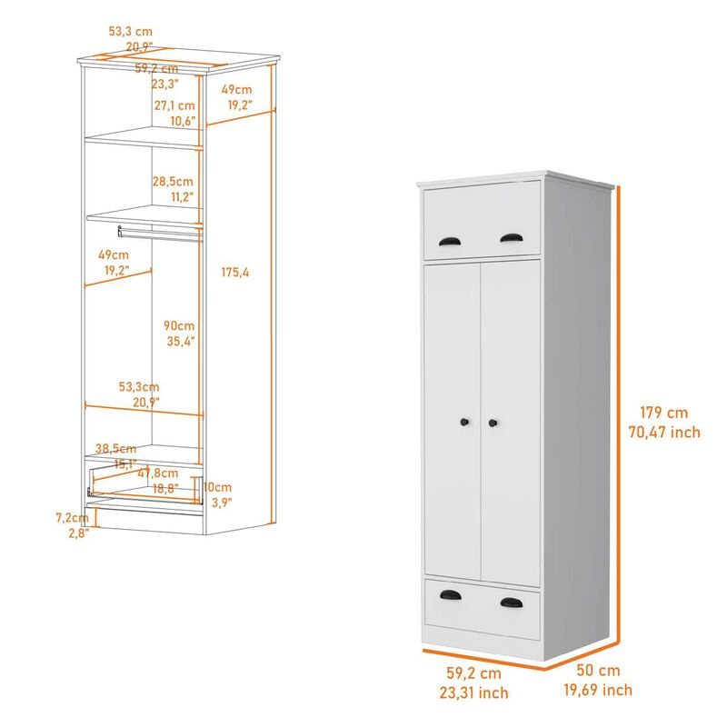 Lakewood Double Door And 1-Drawer Armoire