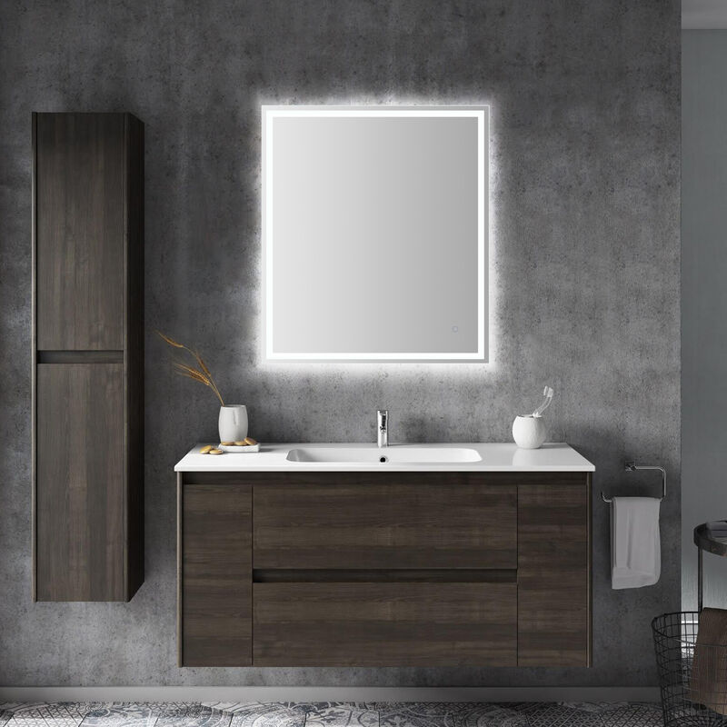Pax Frameless Antifog Front/Back-Lit Wall Bathroom Vanity Mirror, Smart Touch