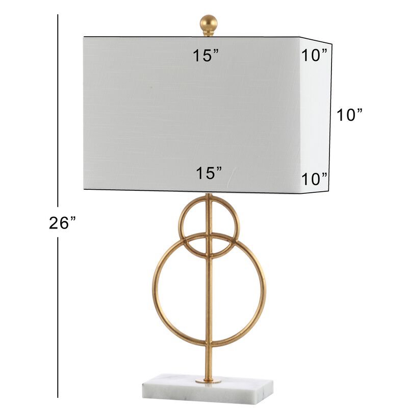 Haines Modern Circle Marble/Metal LED Table Lamp