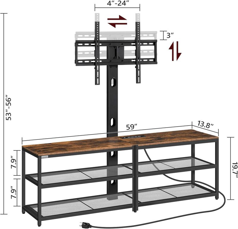 59" TV Stand,Entertainment Center Media Console,up to 75 inch