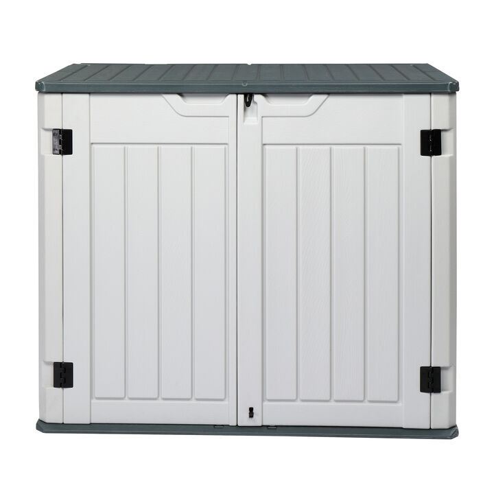 260-Gallon Heavy-Duty Resin Deck Box for Backyard & Poolside Storage