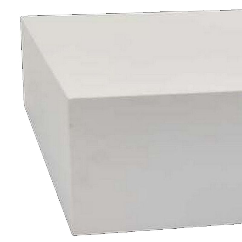 30 Inch Square Display Platform, Thick Wooden Durable Riser, White Finish - Benzara