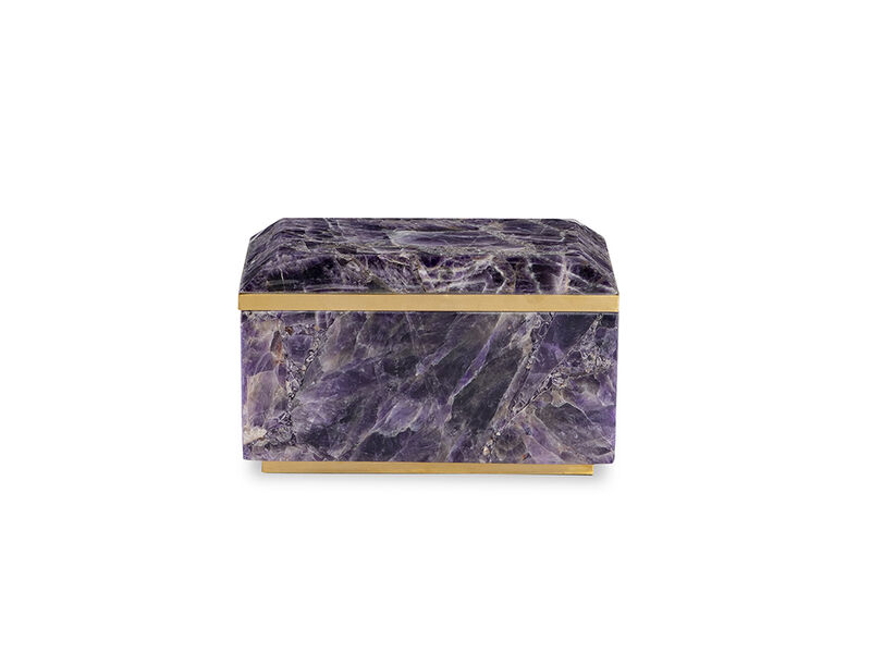 Small Brass And Amethyst Box