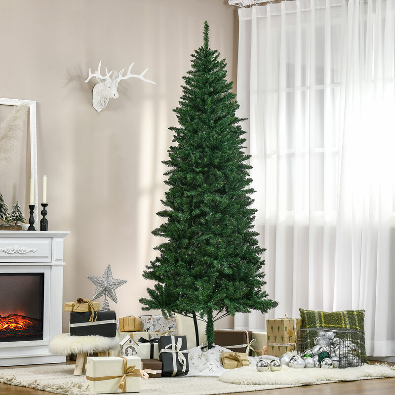 Slim Christmas Tree with Stand, Pencil Tree, 7' Artificial Fir, Green