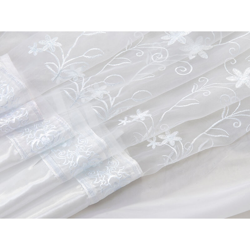 Priscilla Embroidered Panel With Double Valance 54'' x 90'' Gold