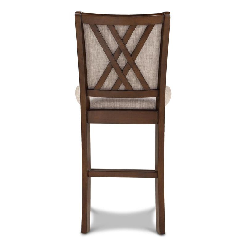 New Classic Furniture Amy 5-Piece Wood Round Counter Set with 4 Chairs in Cherry