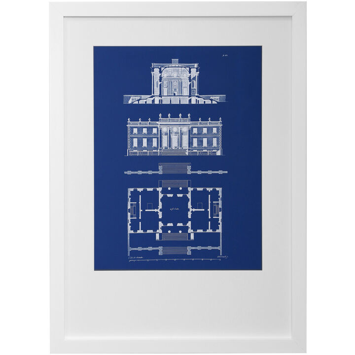 Graphic Building Plan IV Framed Print