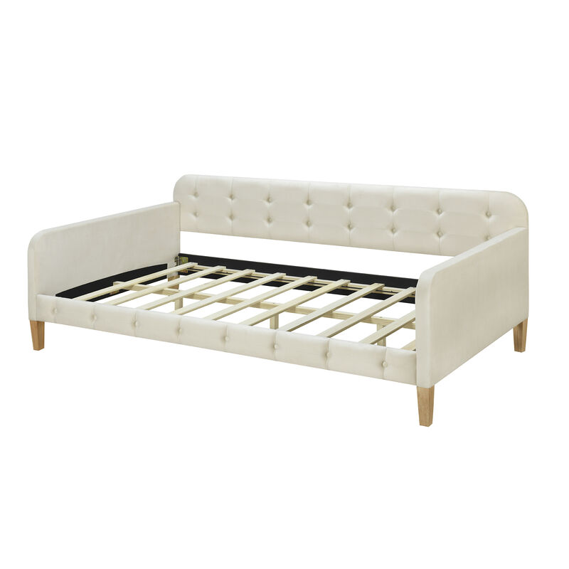 Merax Modern Upholstered Daybed with 4 Support Legs