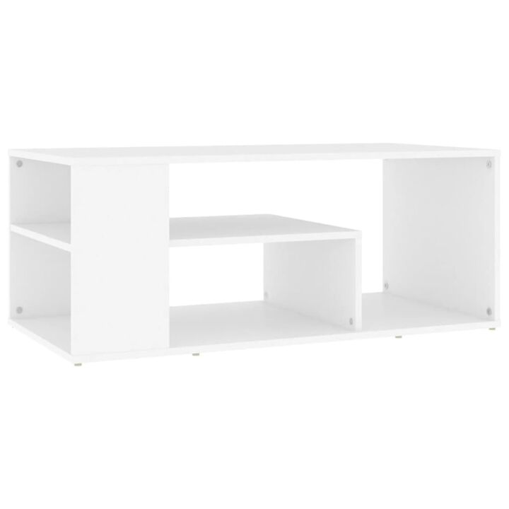 vidaXL Coffee Table White 39.4"x19.7"x15.7" Chipboard