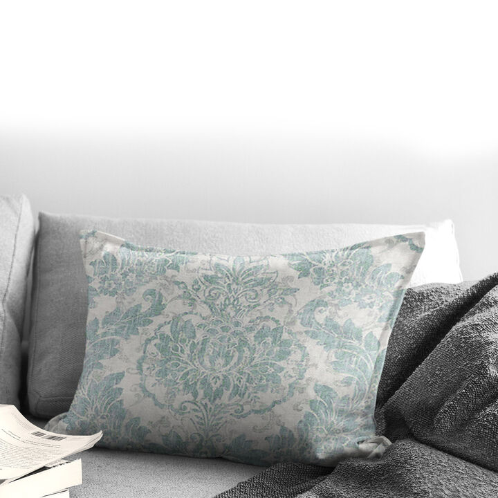 6ix Tailors Fine Linens Damaskus Linen Mist Decorative Throw Pillows