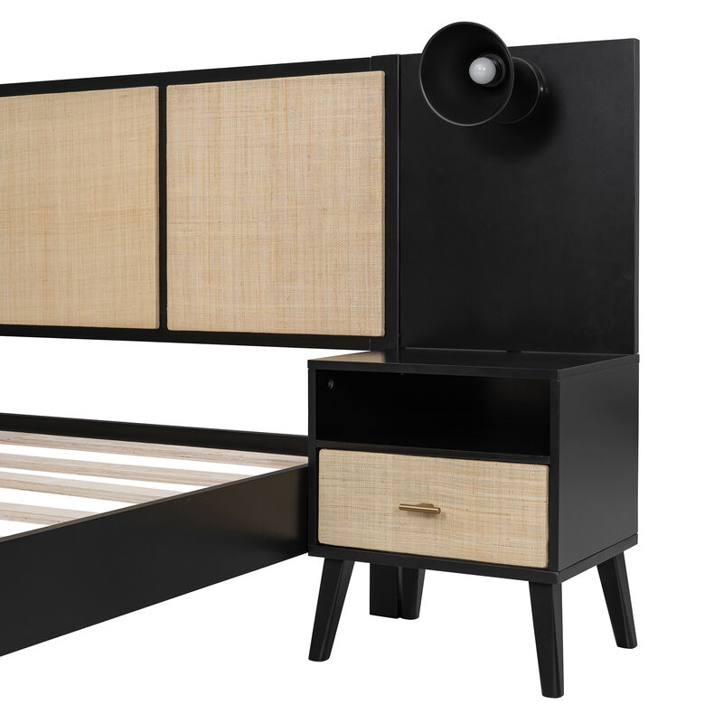 Merax Modern Platform Bed with 2 Nightstands