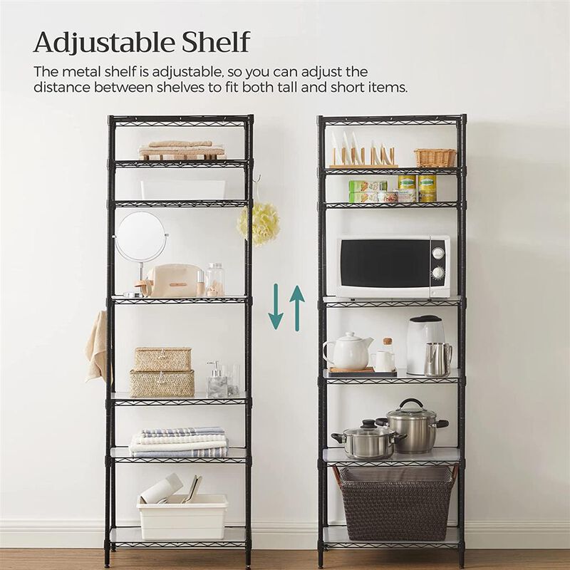 7-Tier Metal Storage Shelf – Durable Space-Saving Organizer for Home or Garage